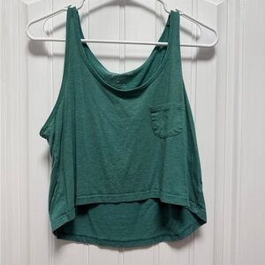 American Eagle Outfitters Green Crop Tank Top Relaxed Fit